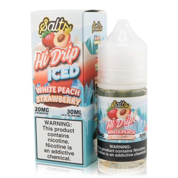 Hi-Drip White Peach Strawberry Iced Salts - Vapor Grab